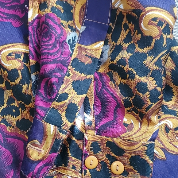 Vintage Anna and Frank Womens Silk Shirt Sz L Romatic Rose Victorian Paisley - Picture 3 of 8